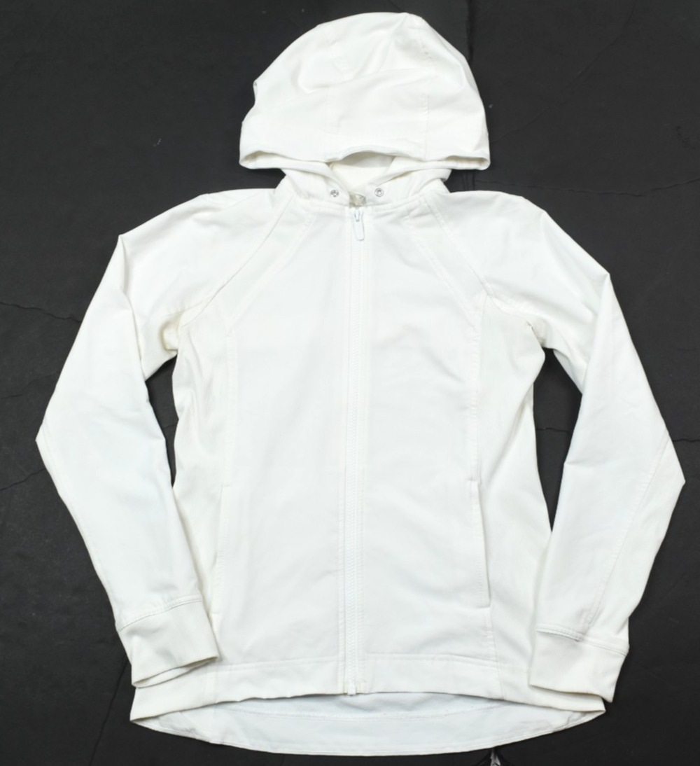 Lululemon Dance Studio Jacket Womens 4 White Hooded Full Zip Lightweight